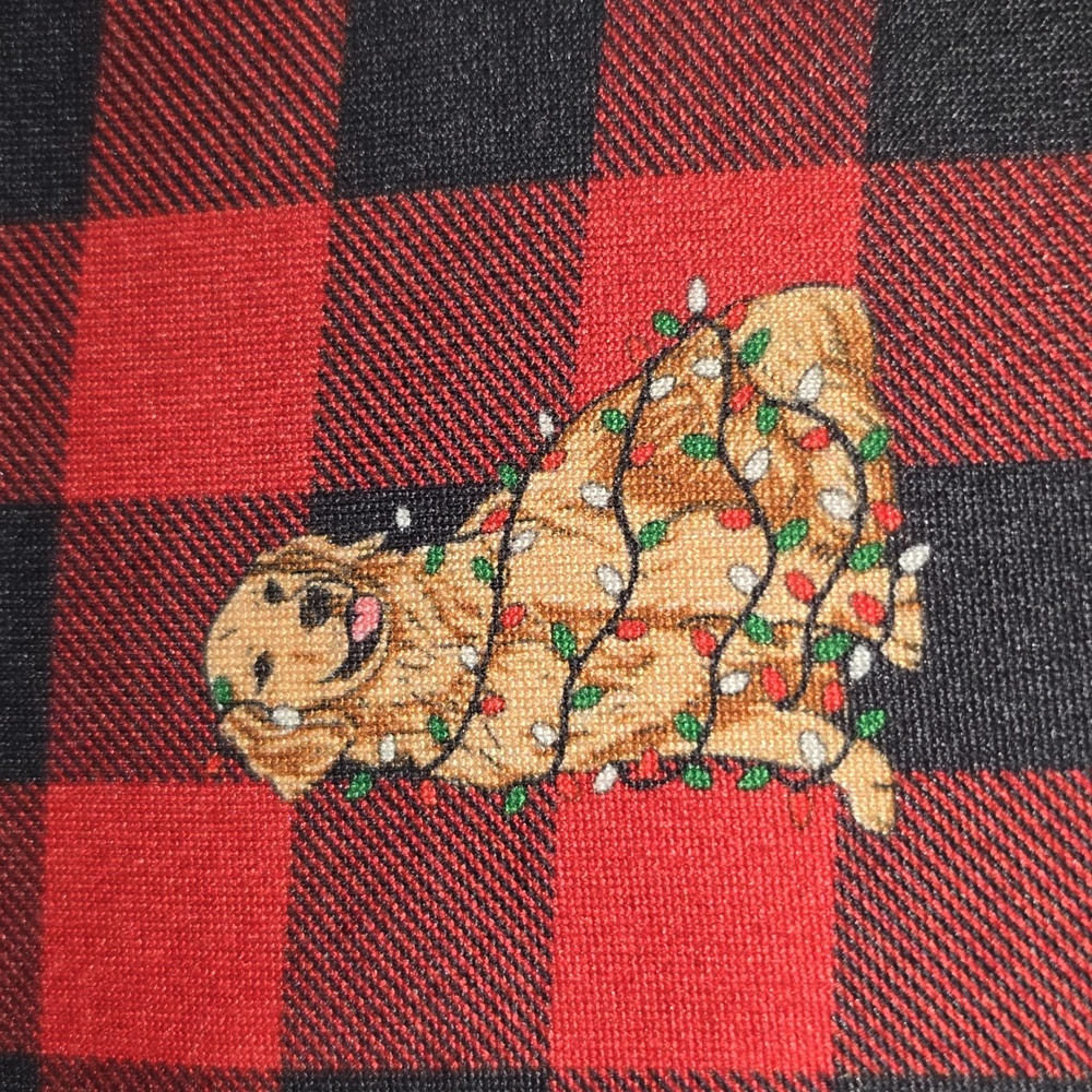 Simply Southern Lounge PJ Pants Dogs Tangled Christmas Lights Plaid Women XL - Picture 16 of 16